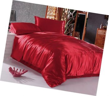 Красное атласное постельное белье