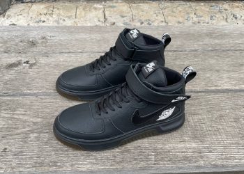 Чоловічі шкіряні зимові кросівки Nike Код: Б01-06 ч.фл
