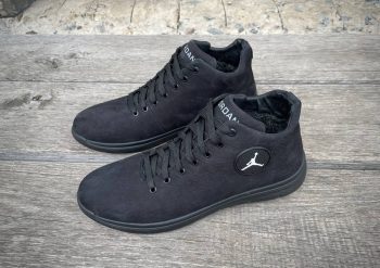 Чоловічі зимові шкіряні черевики Jordan Код: 20 чер/нуб