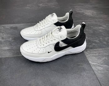 Чоловічі шкіряні кросівки Nike Код: 113 чорний/білий