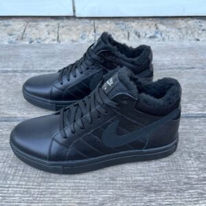 Чоловічі шкіряні зимові кеди Nike Код: N8-1