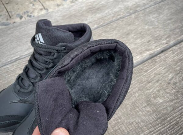 Чоловічі шкіряні зимові кросівки Adidas Код: А-1 ч/сер/зима - Зображення 4