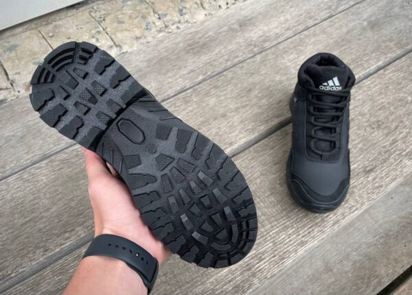 Чоловічі шкіряні зимові кросівки Adidas Код: А-1 ч/сер/зима - Зображення 5