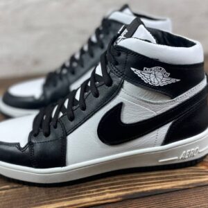 Мужские кожаные зимние кроссовки Nike Код: 23 чер/бел