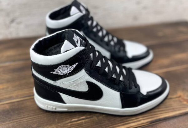 Мужские кожаные зимние кроссовки Nike Код: 23 чер/бел - Зображення 10
