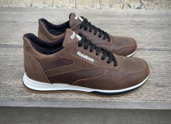 Чоловічі шкіряні зимові кросівки Reebok Код: R17 кор/бн - Зображення 8