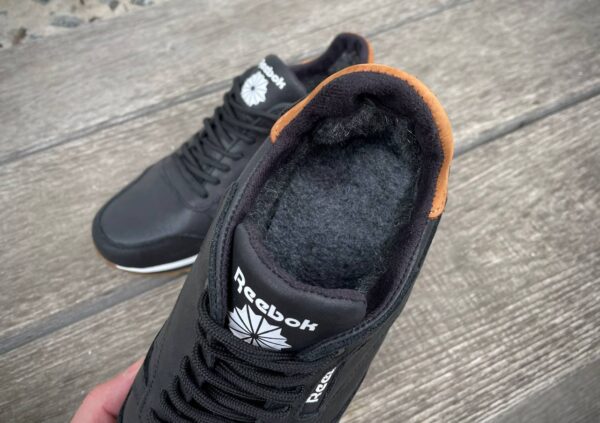 Чоловічі шкіряні зимові кросівки Reebok Код: R17 чер/бн - Зображення 4