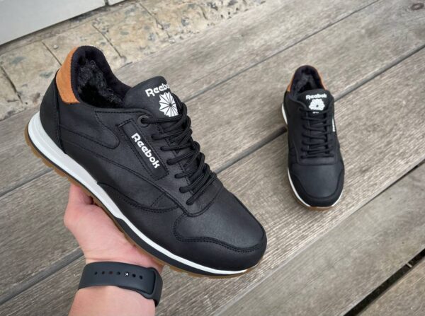 Чоловічі шкіряні зимові кросівки Reebok Код: R17 чер/бн - Зображення 7