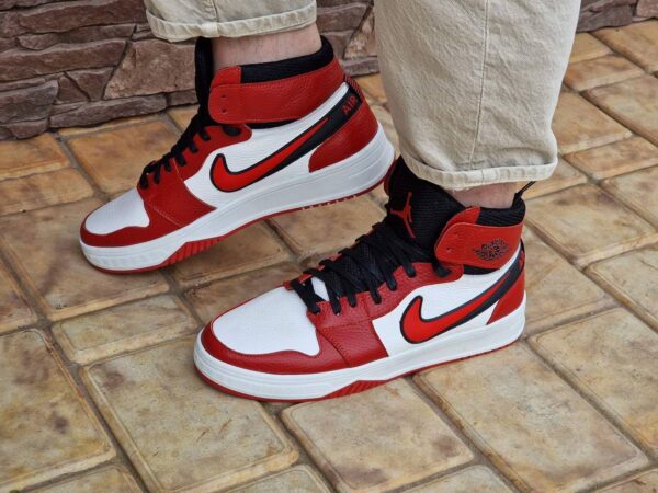 Чоловічі шкіряні зимові кросівки Nike Код: К7 бел/кр - Зображення 4