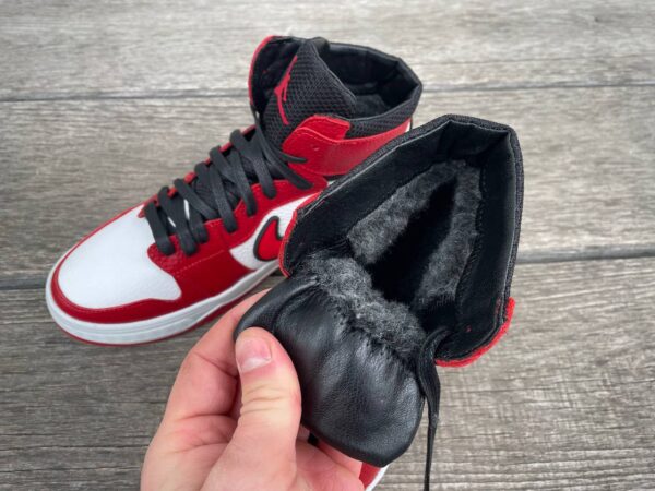 Чоловічі шкіряні зимові кросівки Nike Код: К7 бел/кр - Зображення 5