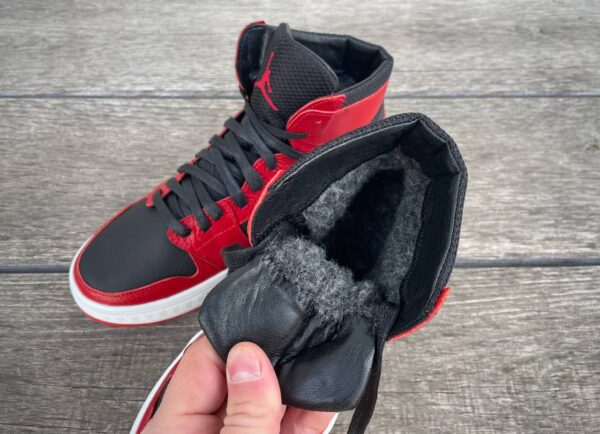 Чоловічі шкіряні зимові кросівки Nike Код: К7 ч/кр.фл - Зображення 5