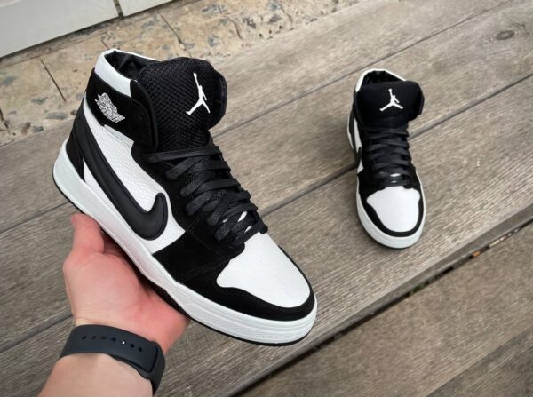 Чоловічі шкіряні зимові кросівки Nike Код: К7 чер/бел.фл - Зображення 6