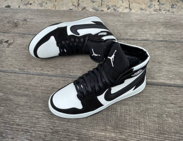 Чоловічі шкіряні зимові кросівки Nike Код: К7 чер/бел.фл - Зображення 2