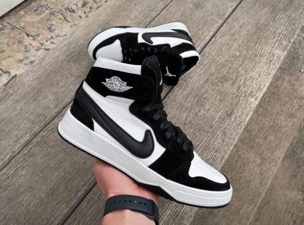 Чоловічі шкіряні зимові кросівки Nike Код: К7 чер/бел.фл - Зображення 8