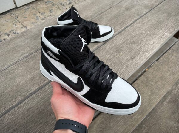 Чоловічі шкіряні зимові кросівки Nike Код: К7 чер/бел.фл - Зображення 9