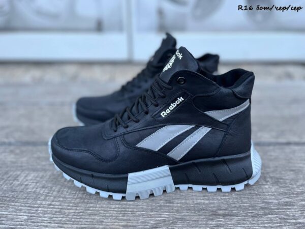 Чоловічі шкіряні зимові черевики Reebok  Код: R16 бот/чер/сер - Зображення 3