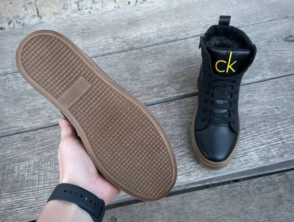 Чоловічі шкіряні зимові черевики Calvin Klein Код: СК20 чер/кор - Зображення 5