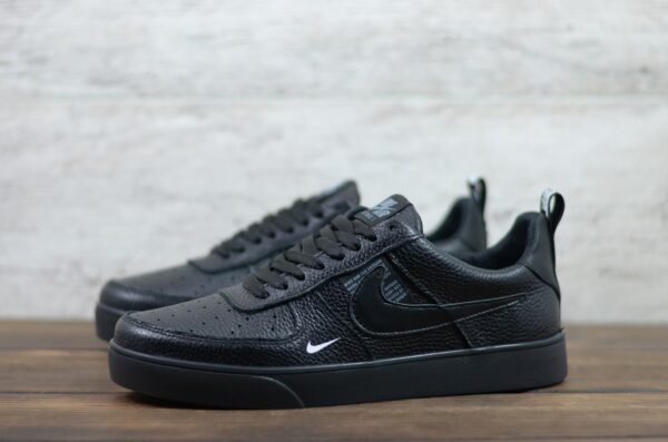 Мужские кожаные кеды Nike Код: 01-15/4 чер