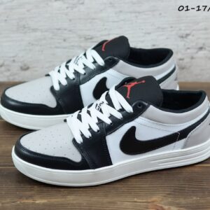 Мужские кожаные кеды Nike Код: 01-17/31 чер/сер