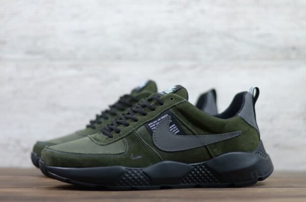 Мужские кожаные кроссовки Nike Код: 01-15/17 S хаки - Зображення 3