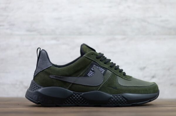 Мужские кожаные кроссовки Nike Код: 01-15/17 S хаки - Зображення 5