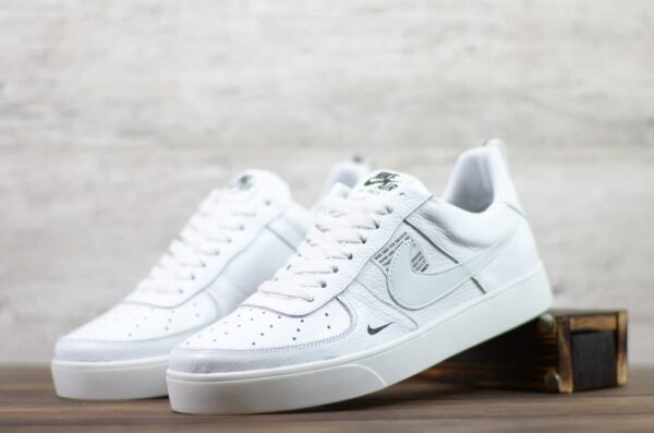 Мужские кожаные кеды Nike Код: 01-15/2 бел