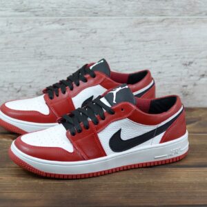 Мужские кожаные кеды Nike Код: К99 красн