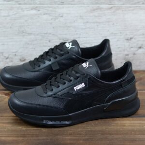Чоловічі шкіряні кросівки Puma Код: 063 чер