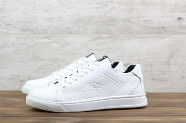 Мужские кожаные кеды Puma Код: P20 бел - Зображення 3