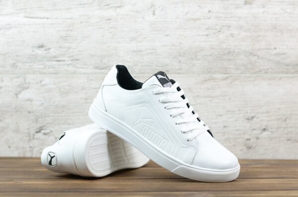 Мужские кожаные кеды Puma Код: P20 бел - Зображення 2