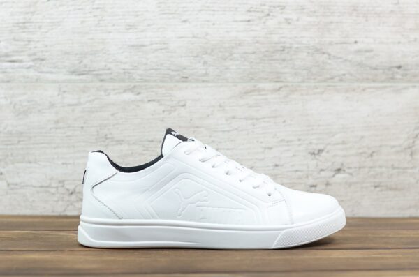 Мужские кожаные кеды Puma Код: P20 бел - Зображення 4