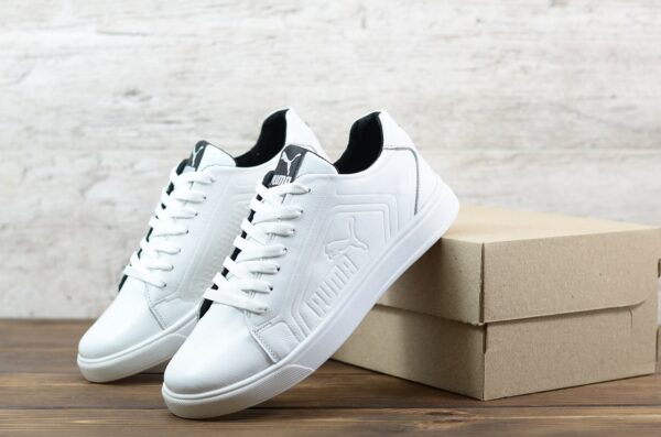 Мужские кожаные кеды Puma Код: P20 бел - Зображення 5