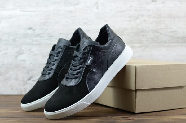 Мужские кожаные кеды Puma Код: Р30 чер/нуб - Зображення 6