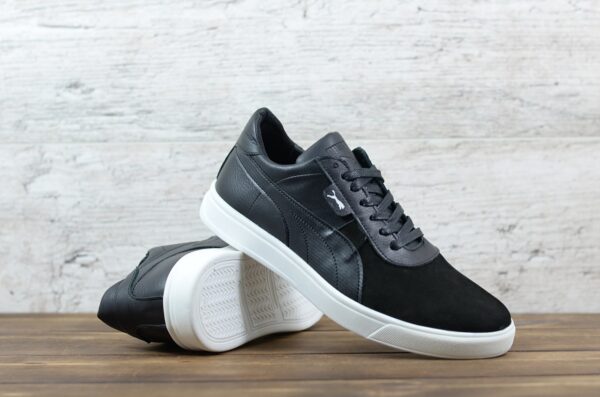 Мужские кожаные кеды Puma Код: Р30 чер/нуб - Зображення 2