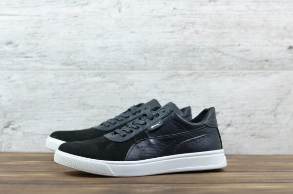 Мужские кожаные кеды Puma Код: Р30 чер/нуб - Зображення 5