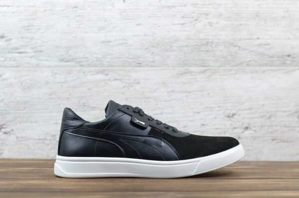 Мужские кожаные кеды Puma Код: Р30 чер/нуб - Зображення 4