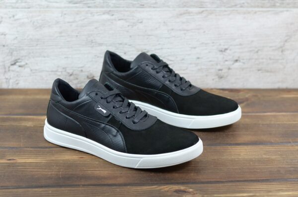 Мужские кожаные кеды Puma Код: Р30 чер/нуб - Зображення 3