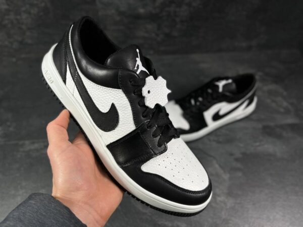 Мужские кожаные кеды Nike Код: К99 чер/бел - Зображення 3