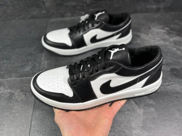 Мужские кожаные кеды Nike Код: К99 чер/бел - Зображення 4