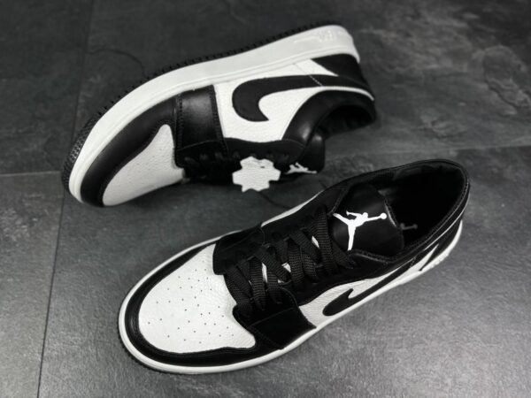 Мужские кожаные кеды Nike Код: К99 чер/бел - Зображення 2