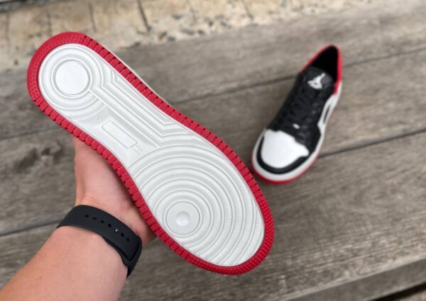 Чоловічі шкіряні кеди Nike Код: JR80 бел/чер/кр - Зображення 3