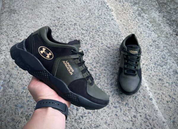 Чоловічі шкіряні кросівки Under Armour Код: А-2 хаки - Зображення 2