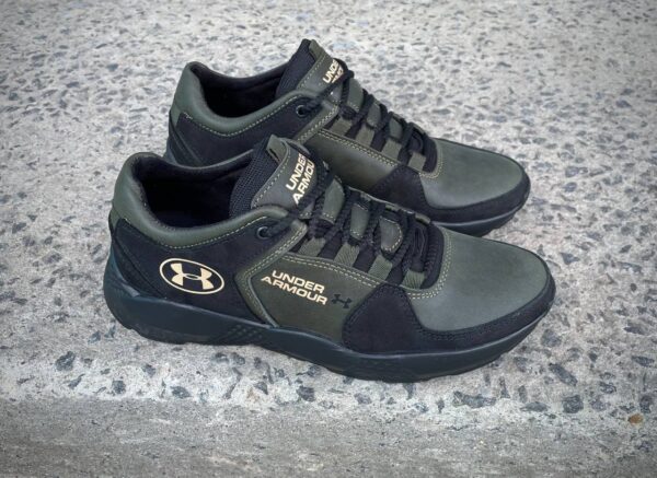 Чоловічі шкіряні кросівки Under Armour Код: А-2 хаки - Зображення 4