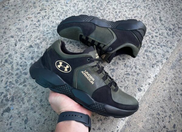 Чоловічі шкіряні кросівки Under Armour Код: А-2 хаки - Зображення 6