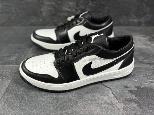 Мужские кожаные кеды Nike Код: К99 чер/бел