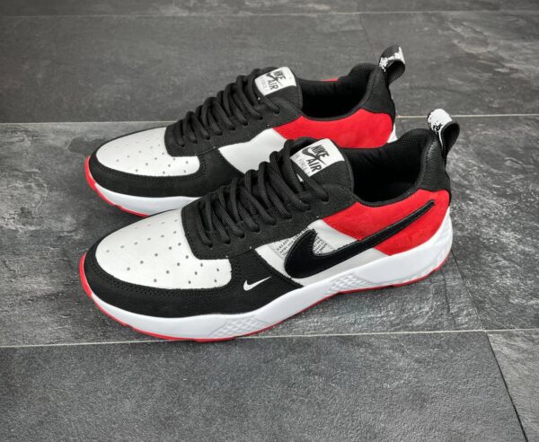 Чоловічі шкіряні кросівки Nike Код: 112 чор/біл/чер
