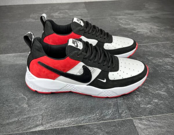 Чоловічі шкіряні кросівки Nike Код: 112 чор/біл/чер - Зображення 5
