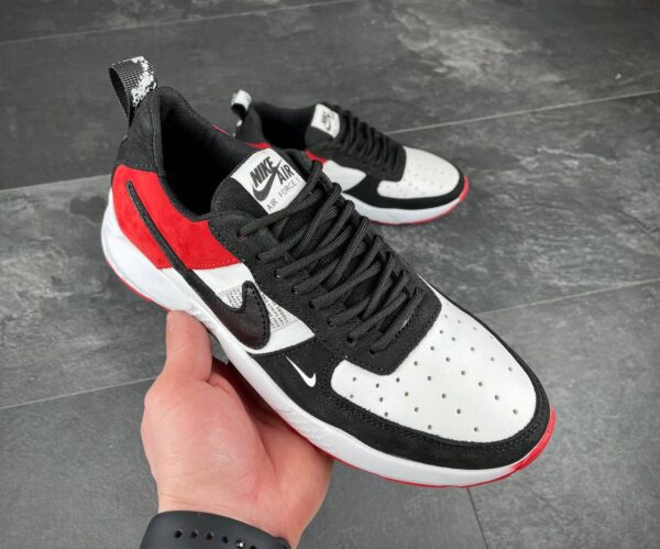 Чоловічі шкіряні кросівки Nike Код: 112 чор/біл/чер - Зображення 8