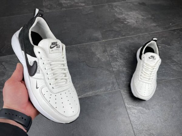 Чоловічі шкіряні кросівки Nike Код: 113 чорний/білий - Зображення 5
