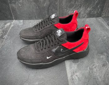 Чоловічі шкіряні кросівки Nike Код: М115 чор/чер